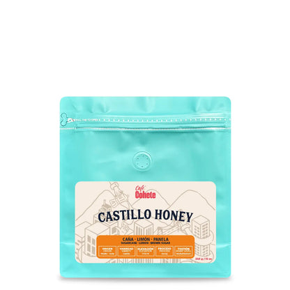 Una bolsa de café especial castillo honey de 340 gramos